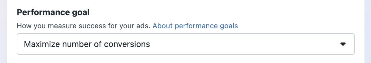 Meta Ads performance goal, the exact metric optimizing your meta ad campaigns
