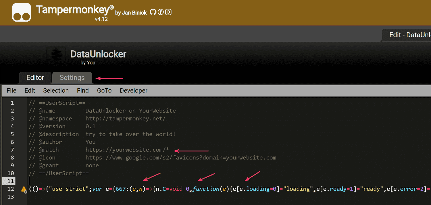 DataUnlocker Docs • Testing the script